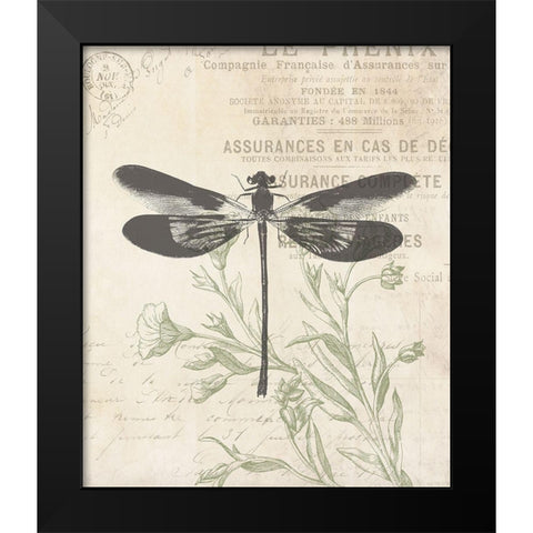 Lightened Vintage Insects Black Modern Wood Framed Art Print by Villa, Mlli