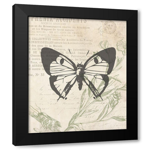 Lightened Vintage Insects Two Black Modern Wood Framed Art Print with Double Matting by Villa, Mlli