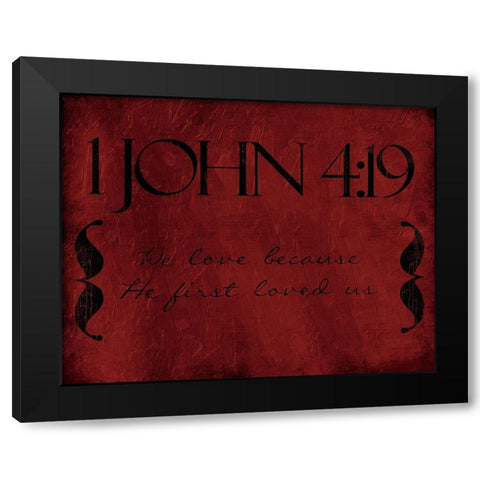 John We Love Black Modern Wood Framed Art Print by Villa, Mlli