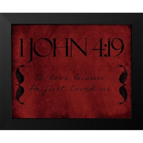 John We Love Black Modern Wood Framed Art Print by Villa, Mlli