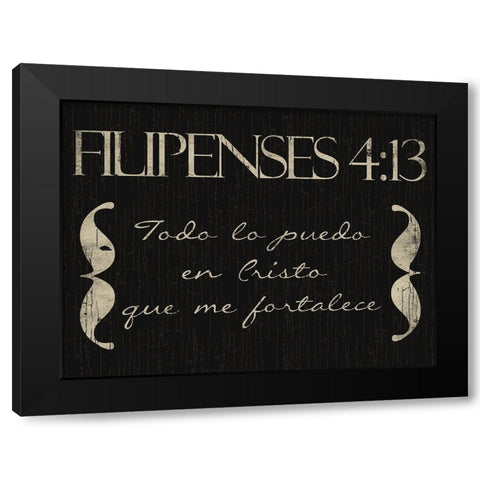 Filipenses Todo Black Modern Wood Framed Art Print by Villa, Mlli
