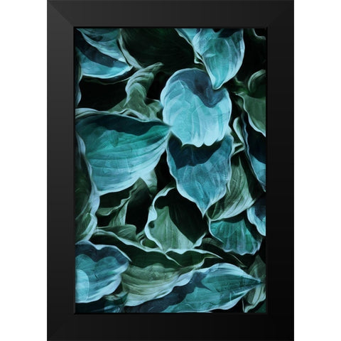 TealMuli Leaves Black Modern Wood Framed Art Print by Villa, Milli