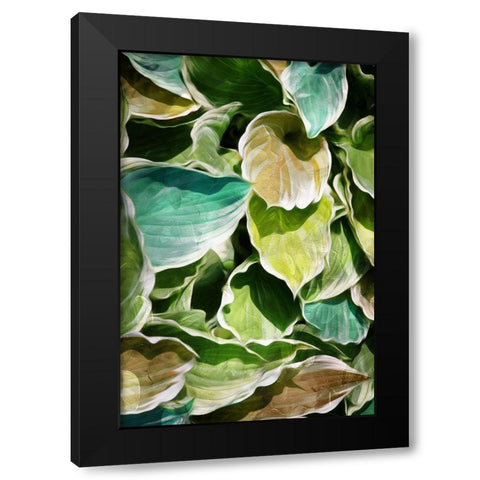 MultiColor Leaves Black Modern Wood Framed Art Print with Double Matting by Villa, Milli