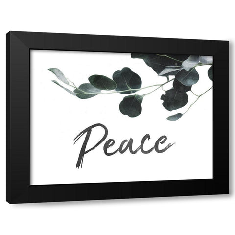 Peace Leaves Black Modern Wood Framed Art Print by Villa, Mlli