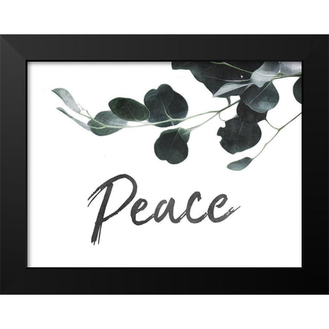 Peace Leaves Black Modern Wood Framed Art Print by Villa, Mlli