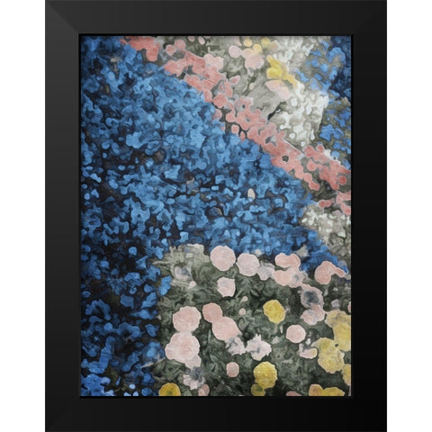 Mute Flower Patch Black Modern Wood Framed Art Print by Villa, Mlli