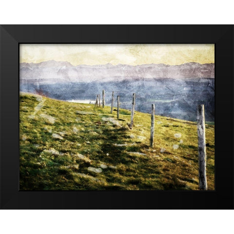 Walk On The Hill Black Modern Wood Framed Art Print by Villa, Mlli