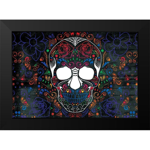 Colorful Candy Reverse Black Modern Wood Framed Art Print by Villa, Mlli