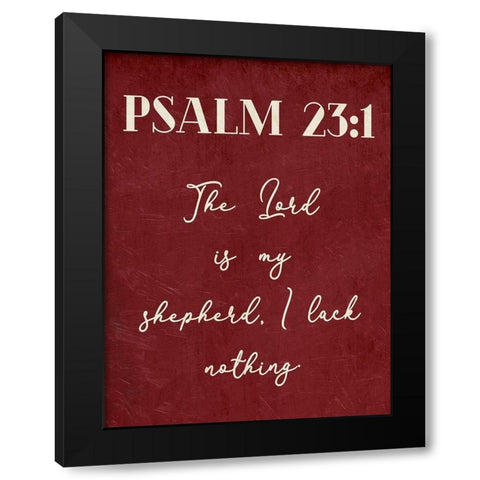 Psalm 23:1 Black Modern Wood Framed Art Print with Double Matting by Villa, Mlli