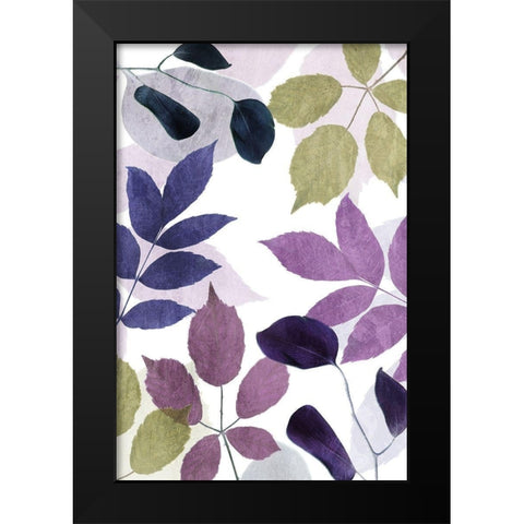 Look At Me Leaves Purple Black Modern Wood Framed Art Print by Villa, Mlli