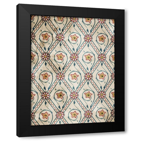 Deco Flowers Black Modern Wood Framed Art Print by Villa, Mlli