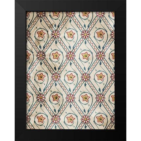 Deco Flowers Black Modern Wood Framed Art Print by Villa, Mlli