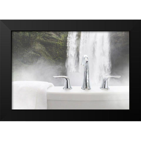 Enjoy the Bath Black Modern Wood Framed Art Print by Villa, Mlli
