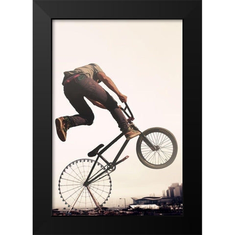 Ferris Bike Black Modern Wood Framed Art Print by Villa, Mlli