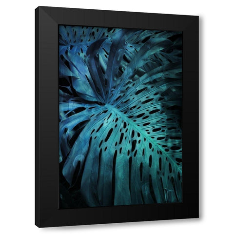 Teal Night Foliage Black Modern Wood Framed Art Print by Villa, Milli