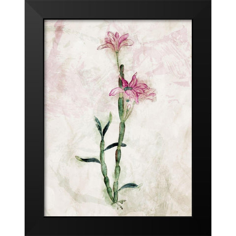 Water Flower Mate Black Modern Wood Framed Art Print by Villa, Mlli