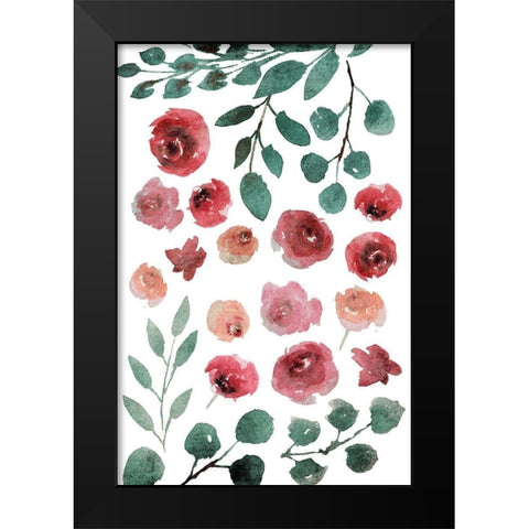 Lets Share Flowers Black Modern Wood Framed Art Print by Villa, Mlli