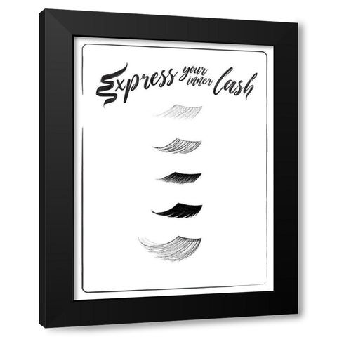 Express Your Inner Lash Black Modern Wood Framed Art Print by Villa, Mlli