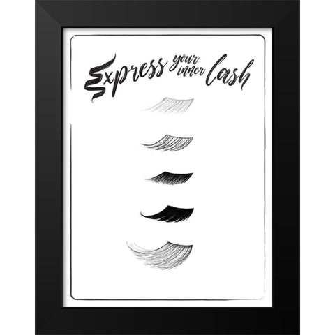 Express Your Inner Lash Black Modern Wood Framed Art Print by Villa, Mlli