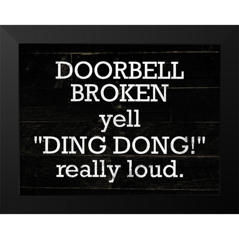 Doorbell Black Modern Wood Framed Art Print by Villa, Mlli