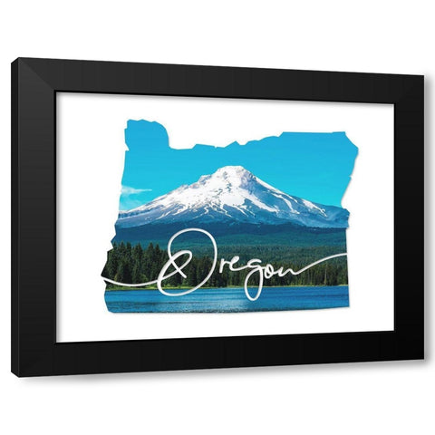 Oregon Mountain Black Modern Wood Framed Art Print with Double Matting by Villa, Mlli