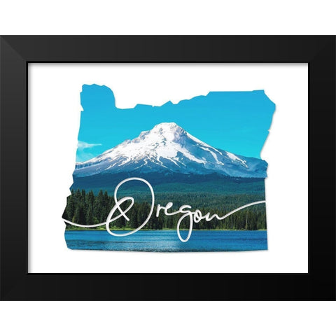 Oregon Mountain Black Modern Wood Framed Art Print by Villa, Mlli