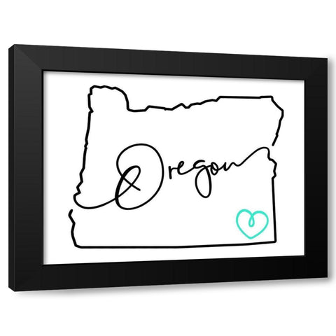 Oregon Love Black Modern Wood Framed Art Print by Villa, Mlli