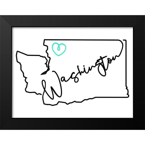 Washington Love Black Modern Wood Framed Art Print by Villa, Mlli