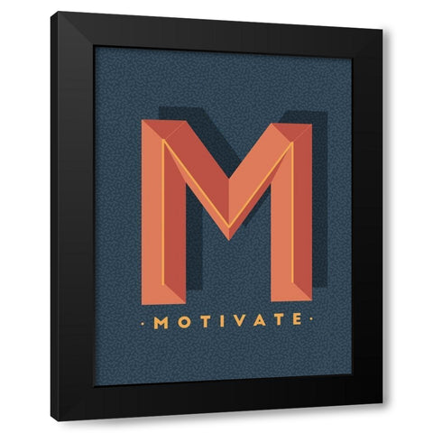 Motivate Black Modern Wood Framed Art Print by Villa, Mlli