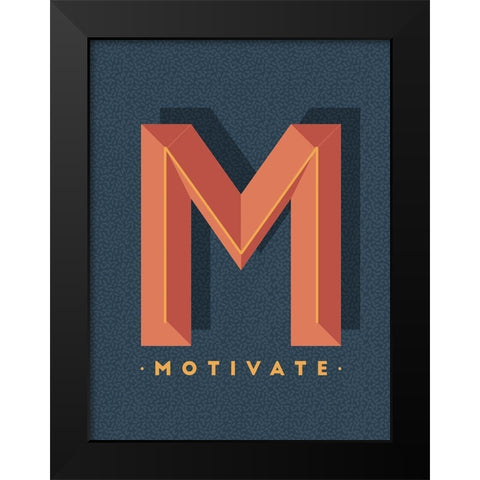 Motivate Black Modern Wood Framed Art Print by Villa, Mlli