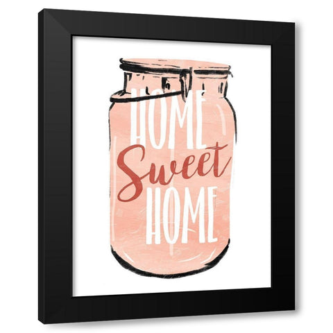 Home Sweet Black Modern Wood Framed Art Print by Villa, Mlli