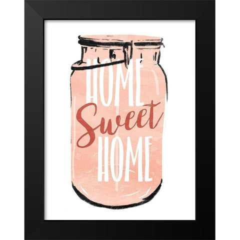 Home Sweet Black Modern Wood Framed Art Print by Villa, Mlli
