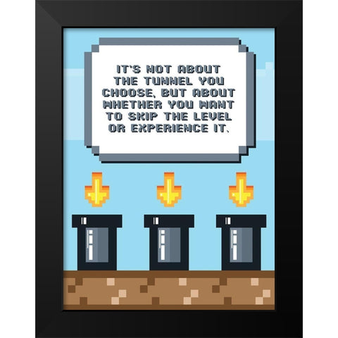 Experienced Gamer Black Modern Wood Framed Art Print by Villa, Mlli