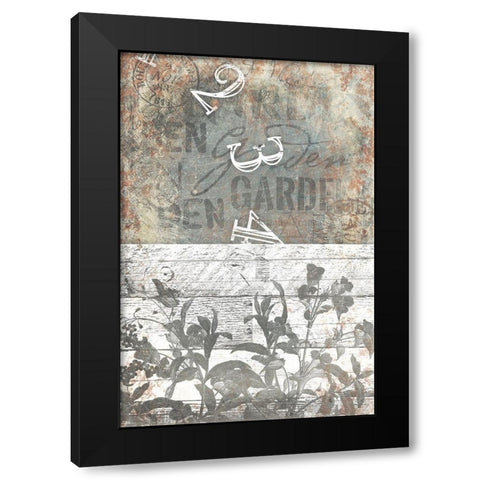 Garden Time Black Modern Wood Framed Art Print by Villa, Mlli
