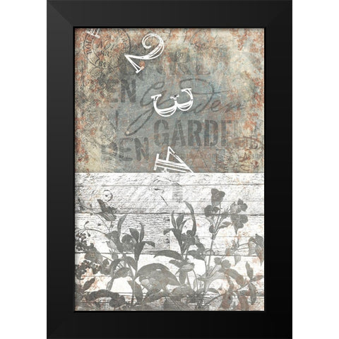 Garden Time Black Modern Wood Framed Art Print by Villa, Mlli