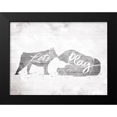Lets Play Black Modern Wood Framed Art Print by Villa, Mlli