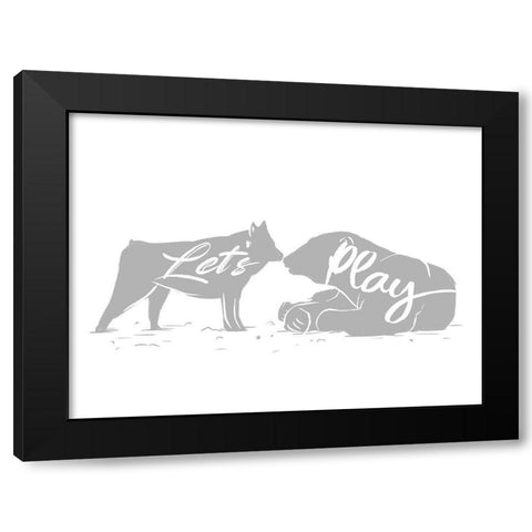 Lets Play Clean Black Modern Wood Framed Art Print with Double Matting by Villa, Mlli
