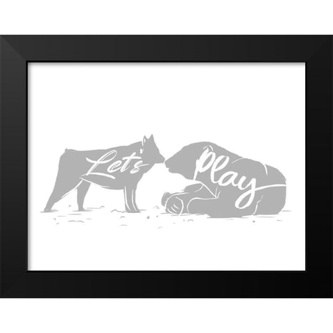 Lets Play Clean Black Modern Wood Framed Art Print by Villa, Mlli