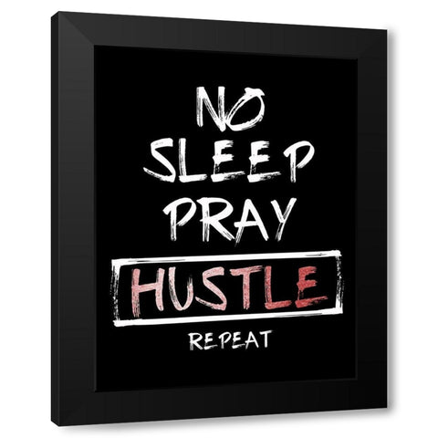 No Sleep Black Modern Wood Framed Art Print by Villa, Mlli