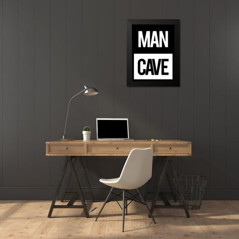Man Cave Black Modern Wood Framed Art Print by Villa, Mlli