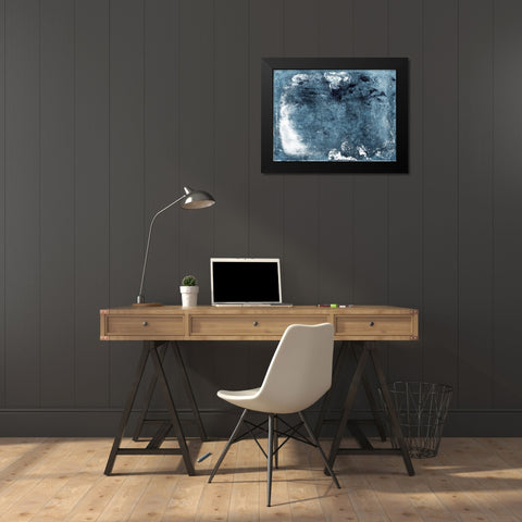 Bluestone Abstract Black Modern Wood Framed Art Print by Villa, Mlli