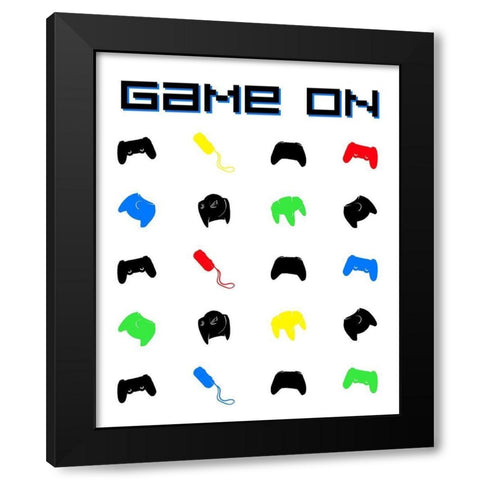 Gamer On Blue Black Modern Wood Framed Art Print by Villa, Mlli