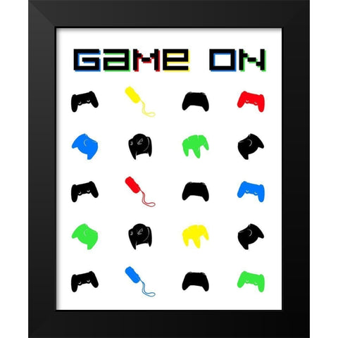Gamer On Primary Black Modern Wood Framed Art Print by Villa, Mlli