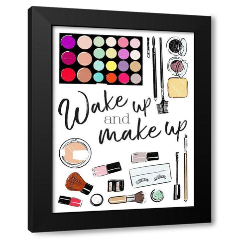 Wake Up Black Modern Wood Framed Art Print with Double Matting by Villa, Mlli