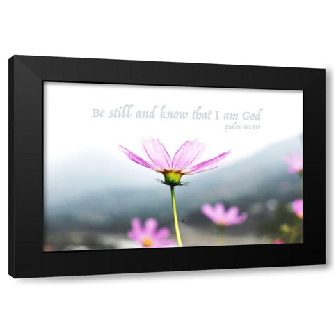 I Am God Black Modern Wood Framed Art Print by Villa, Mlli