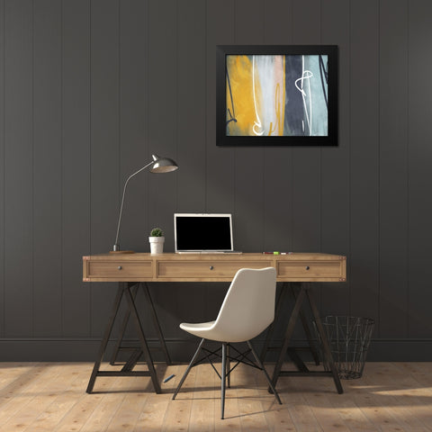 Flow Black Modern Wood Framed Art Print by Villa, Mlli
