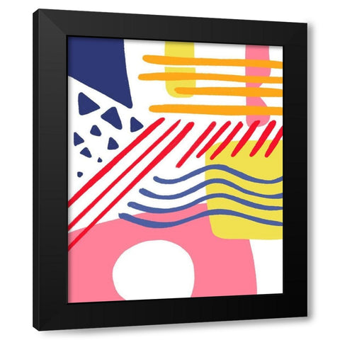 Confusion Black Modern Wood Framed Art Print by Villa, Mlli