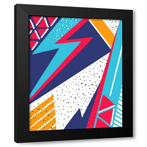Strike Black Modern Wood Framed Art Print with Double Matting by Villa, Mlli