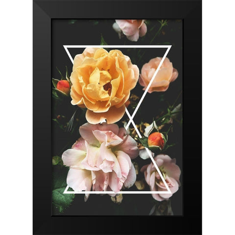 Frontal Geometric Black Modern Wood Framed Art Print by Villa, Mlli