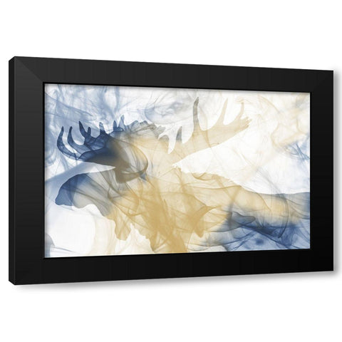 Moose Smoke Mate Black Modern Wood Framed Art Print with Double Matting by Villa, Milli